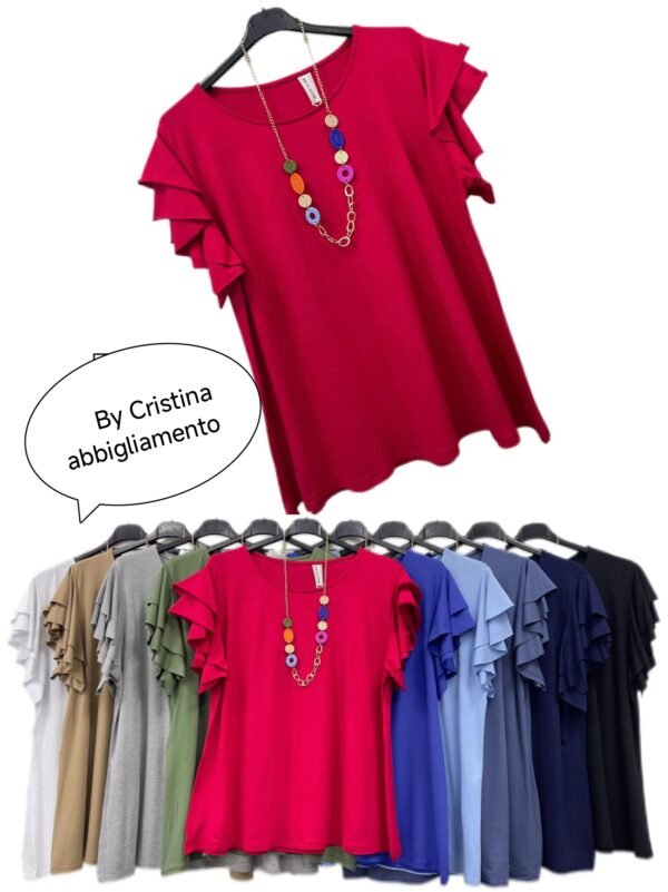SHIRT CON ROUSCE E COLLANA CURVY